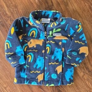 Columbia Kids' Fleece Jacket with Bear and Rainbow Design